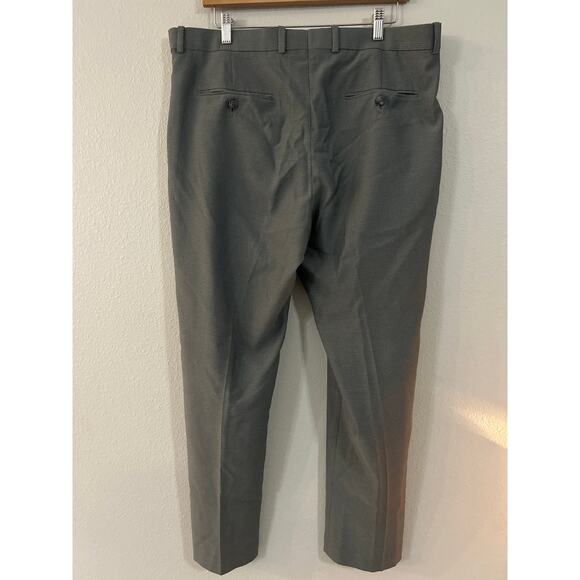 Perry Ellis Portfolio Mens Flat Front Dress Pants 36x30 Gray - Picture 3 of 5